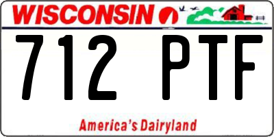 WI license plate 712PTF