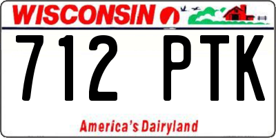 WI license plate 712PTK