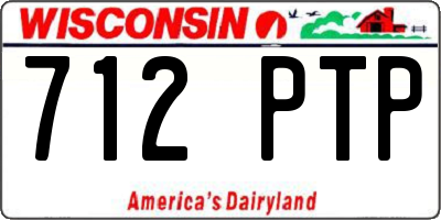 WI license plate 712PTP