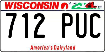 WI license plate 712PUC