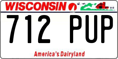 WI license plate 712PUP