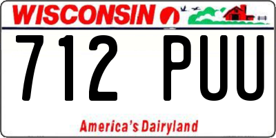 WI license plate 712PUU