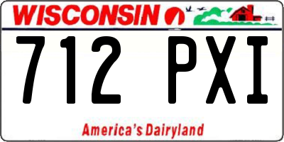 WI license plate 712PXI