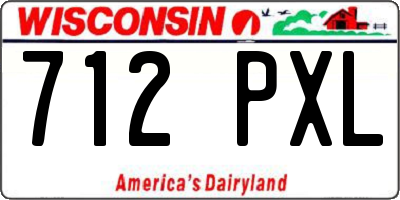 WI license plate 712PXL