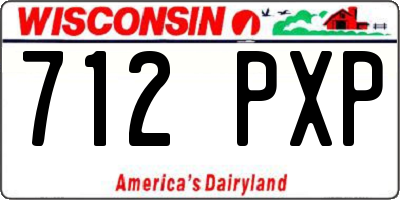 WI license plate 712PXP