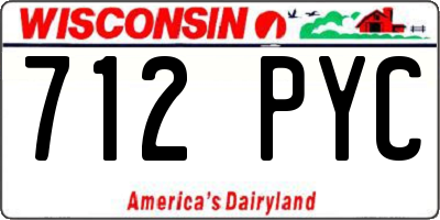 WI license plate 712PYC