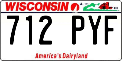 WI license plate 712PYF