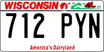 WI license plate 712PYN