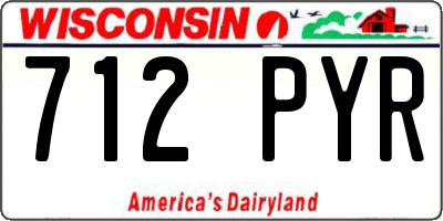 WI license plate 712PYR