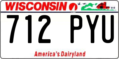 WI license plate 712PYU
