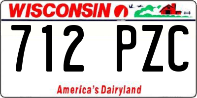 WI license plate 712PZC