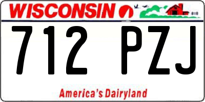 WI license plate 712PZJ