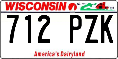 WI license plate 712PZK
