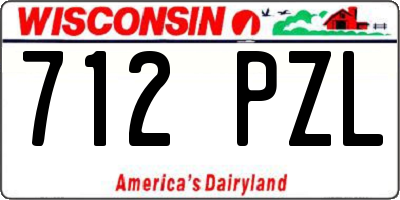 WI license plate 712PZL