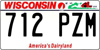 WI license plate 712PZM