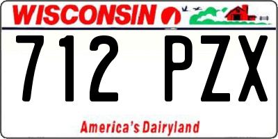 WI license plate 712PZX