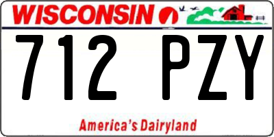 WI license plate 712PZY