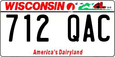 WI license plate 712QAC