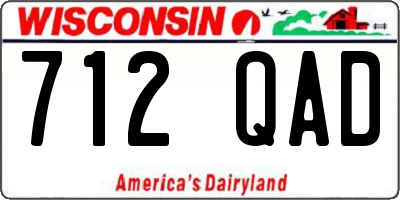 WI license plate 712QAD