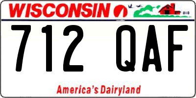 WI license plate 712QAF