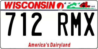 WI license plate 712RMX