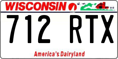 WI license plate 712RTX