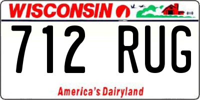 WI license plate 712RUG