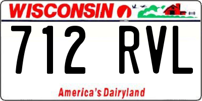 WI license plate 712RVL