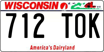 WI license plate 712TOK
