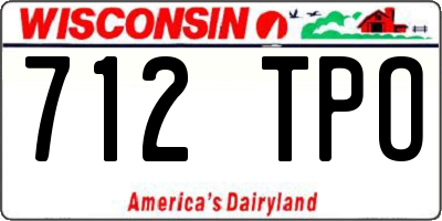 WI license plate 712TPO