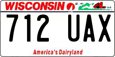 WI license plate 712UAX