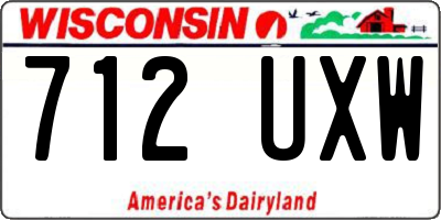 WI license plate 712UXW