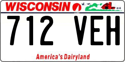 WI license plate 712VEH