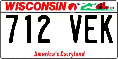 WI license plate 712VEK