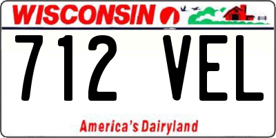 WI license plate 712VEL