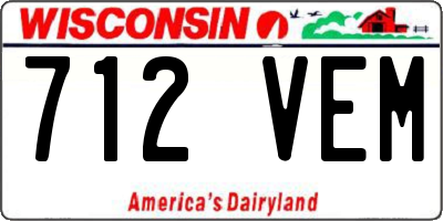 WI license plate 712VEM