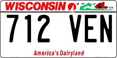 WI license plate 712VEN