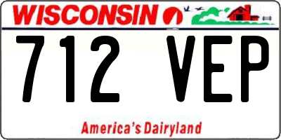 WI license plate 712VEP