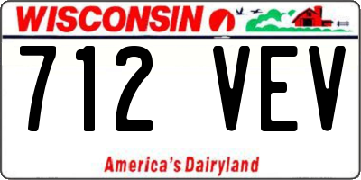 WI license plate 712VEV