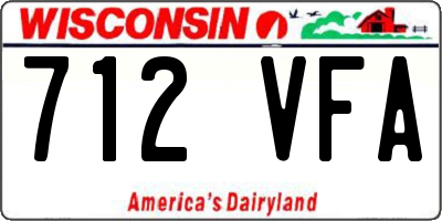 WI license plate 712VFA