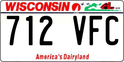 WI license plate 712VFC