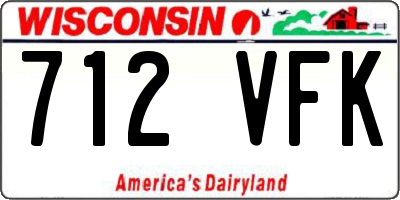 WI license plate 712VFK