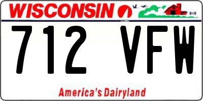 WI license plate 712VFW
