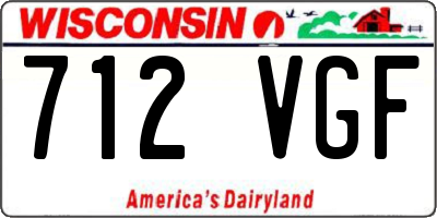 WI license plate 712VGF