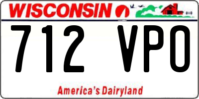 WI license plate 712VPO