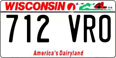 WI license plate 712VRO