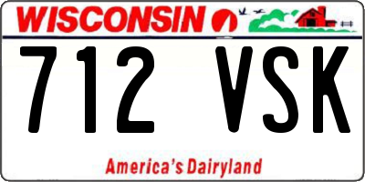 WI license plate 712VSK