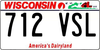 WI license plate 712VSL