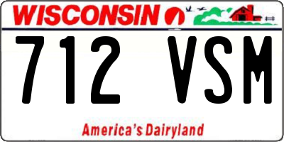 WI license plate 712VSM