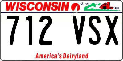 WI license plate 712VSX